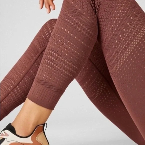 Fabletics Sculptknit Leggings, XS, Macrame, 7/8, High-Waisted, Chestnut - Picture 2 of 10